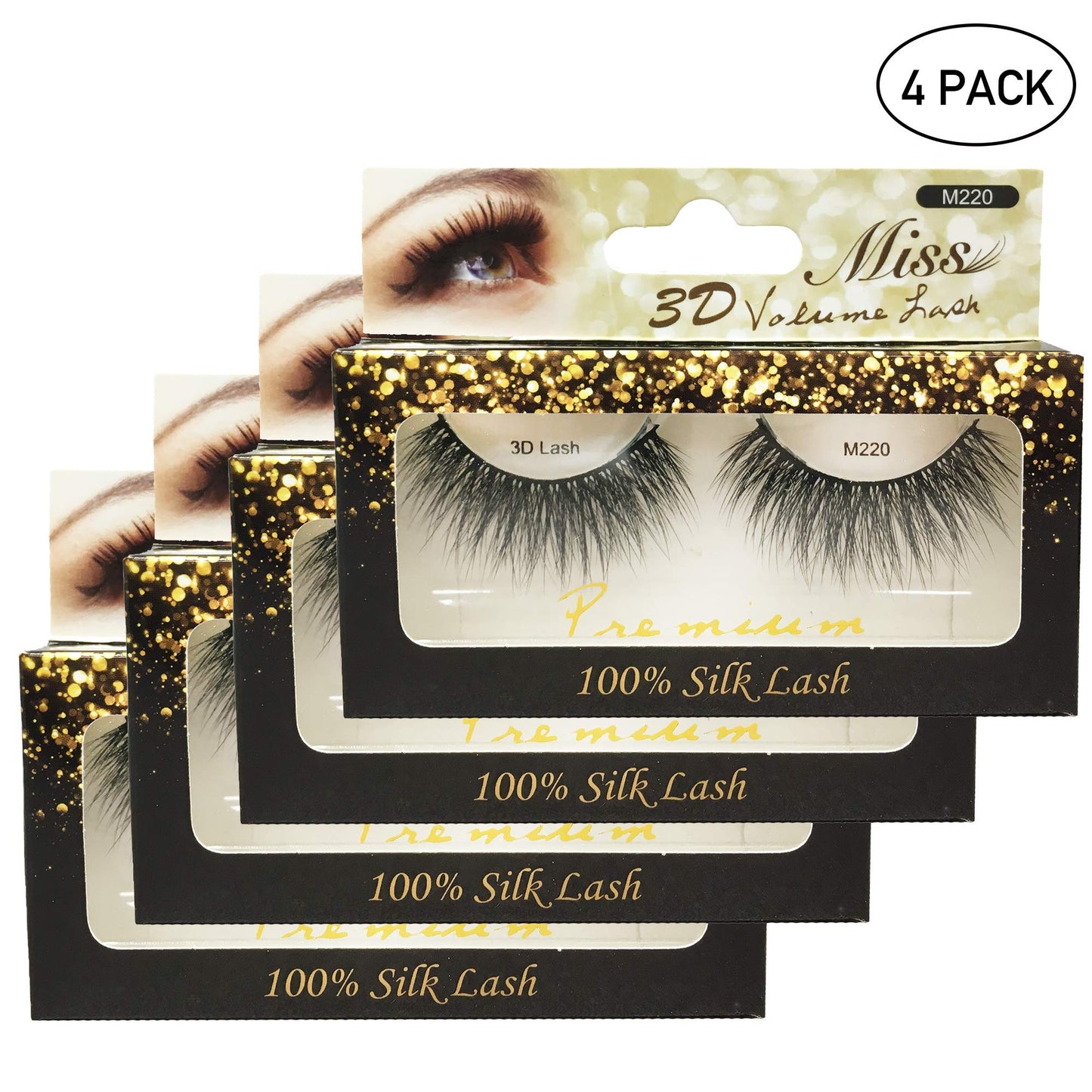 [4 PACKS] Miss Lashes 3D Volume Tapered False Eyelash Extension
