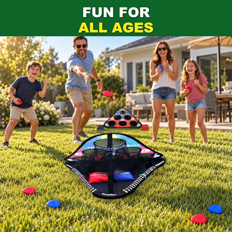 Skip N' Hole Floating Pool Cornhole Game Set (2 Targets) – Waterproof Stonne Skipping Toy