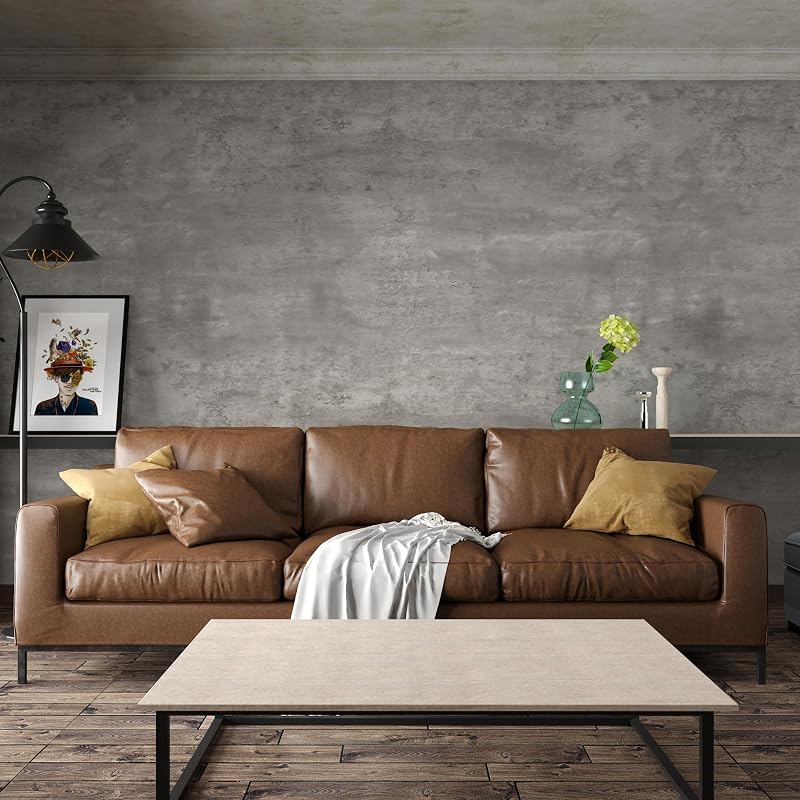 24x591 in Light Gray Concrete Wallpaper Peel & Stick - Thick Matte Self-Adhesive Vinyl