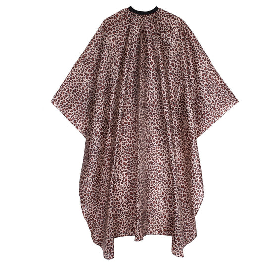 Waterproof Leopard Hair Cutting Cape - 64" x 56" Salon Cape with Adjustable Neckline for Professional Stylists and Home Use