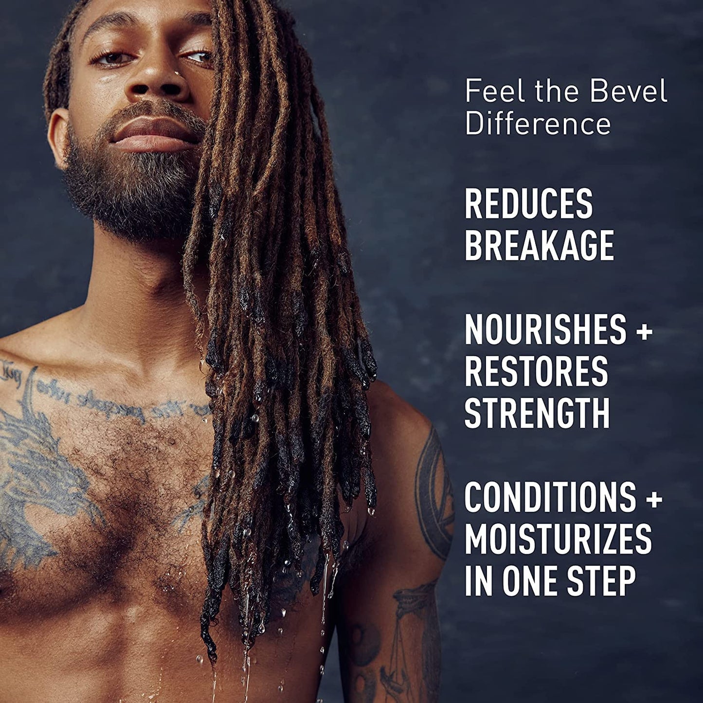Bevel Shampoo and Conditioner for Men with Hemp Seed Oil and Biotin, 2 in 1 Strengthening Formula Conditions and Moisturizes Hair to Reduce Breakage, 12 Oz (Packaging May Vary)