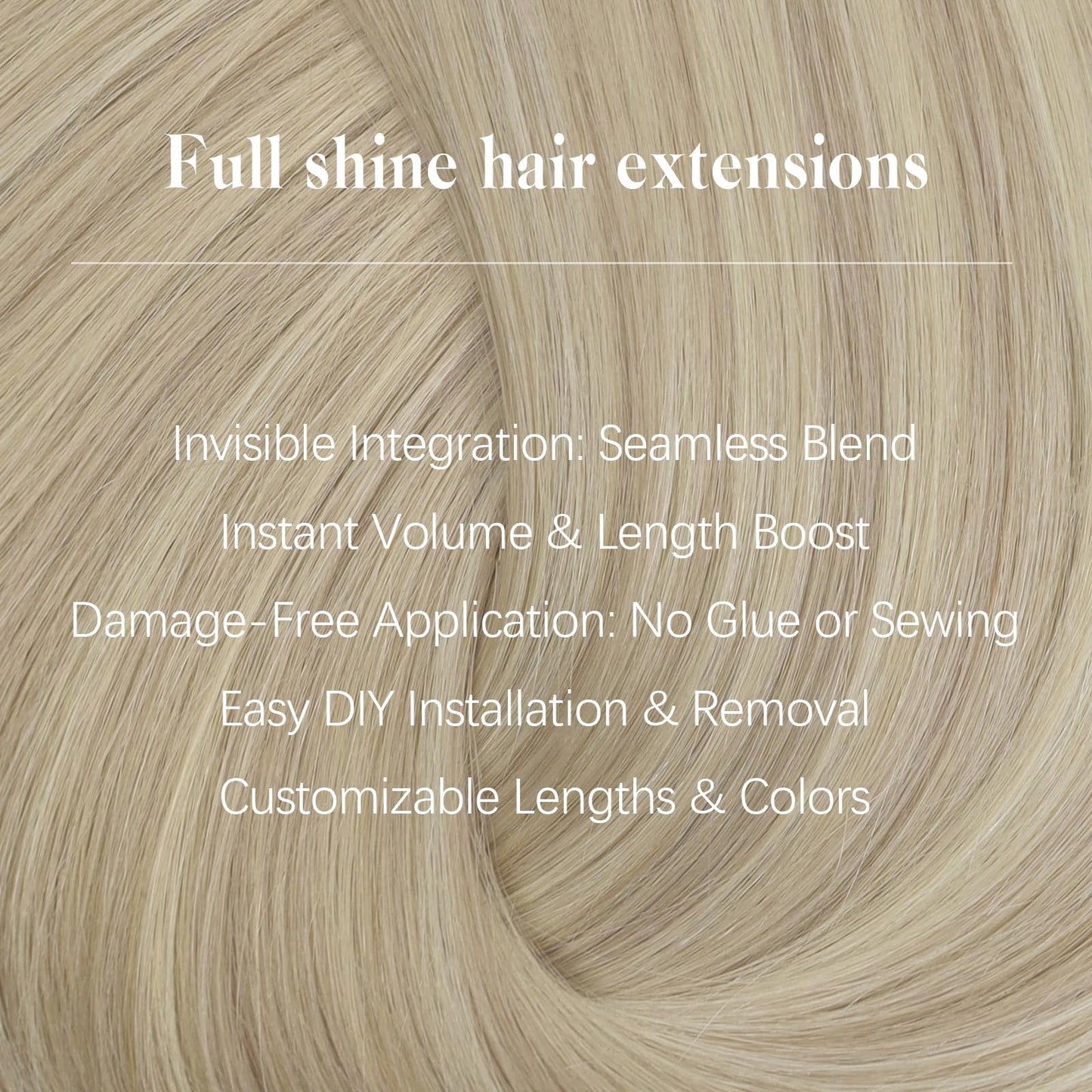Full Shine Hair Extensions Real Human Hair Clip ins Blonde Highlight Seamless Clip in Human Hair Extensions PU Skin Weft Add Volume 18 Inch 8 Pcs 120 Grams