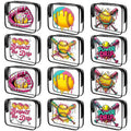 Softball Ice Cream Drip Makeup Bags (12 Pcs) - PVC Clear Cosmetic Bags with Zipper, 7.09 x 5.51 x 1.77 in - Variation: Softball