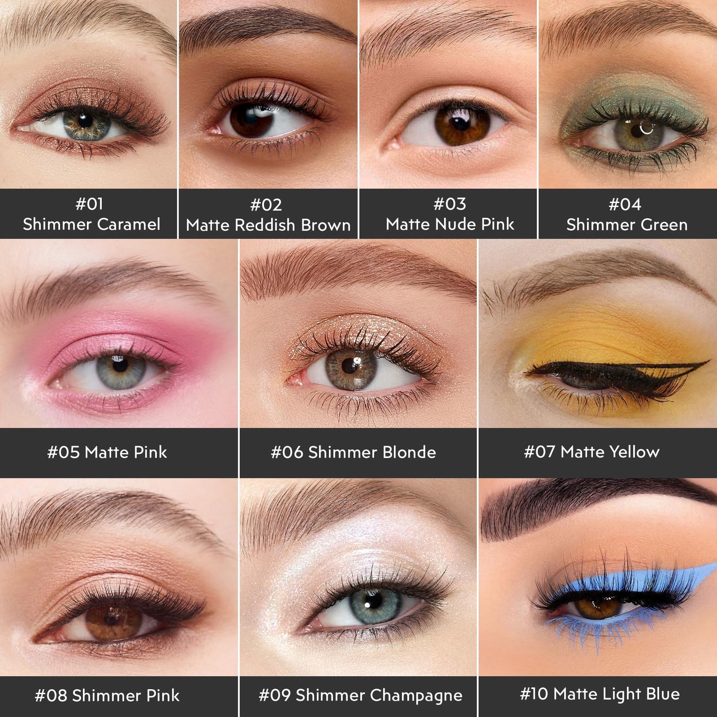 FIVEFULU Matte Cream Eyeshadow Stick, Yellow Eye Shadow Stick for Women【Waterproof】【Long-Lasting】【Ultra-Blendable Formula】 Rotatable Cream Eye Shadow Pencil Crayon (#07)