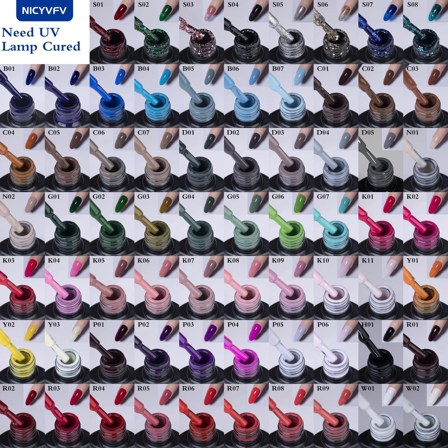 NICYVFV 38 PCS Gel Nail Set, 32 Colors Gel Polish Set Neon Pastel Shades, with Gold Silver Glitter and Glossy Matte Top Coat, Base Coat Builder gel, for Women Gift Kit