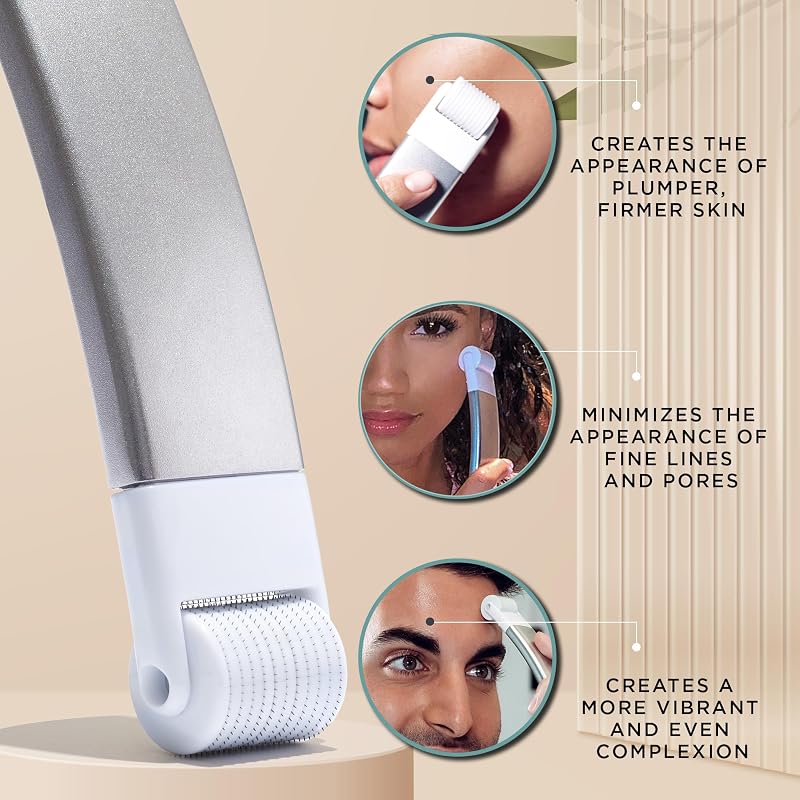 Microneedling Tool with Replaceable 0.2mm Roller for At-Home Skincare
