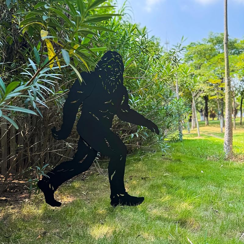 4ft Bigfoot Metal Outdoor Decor – Bigfoot Silhouette Garden Stake