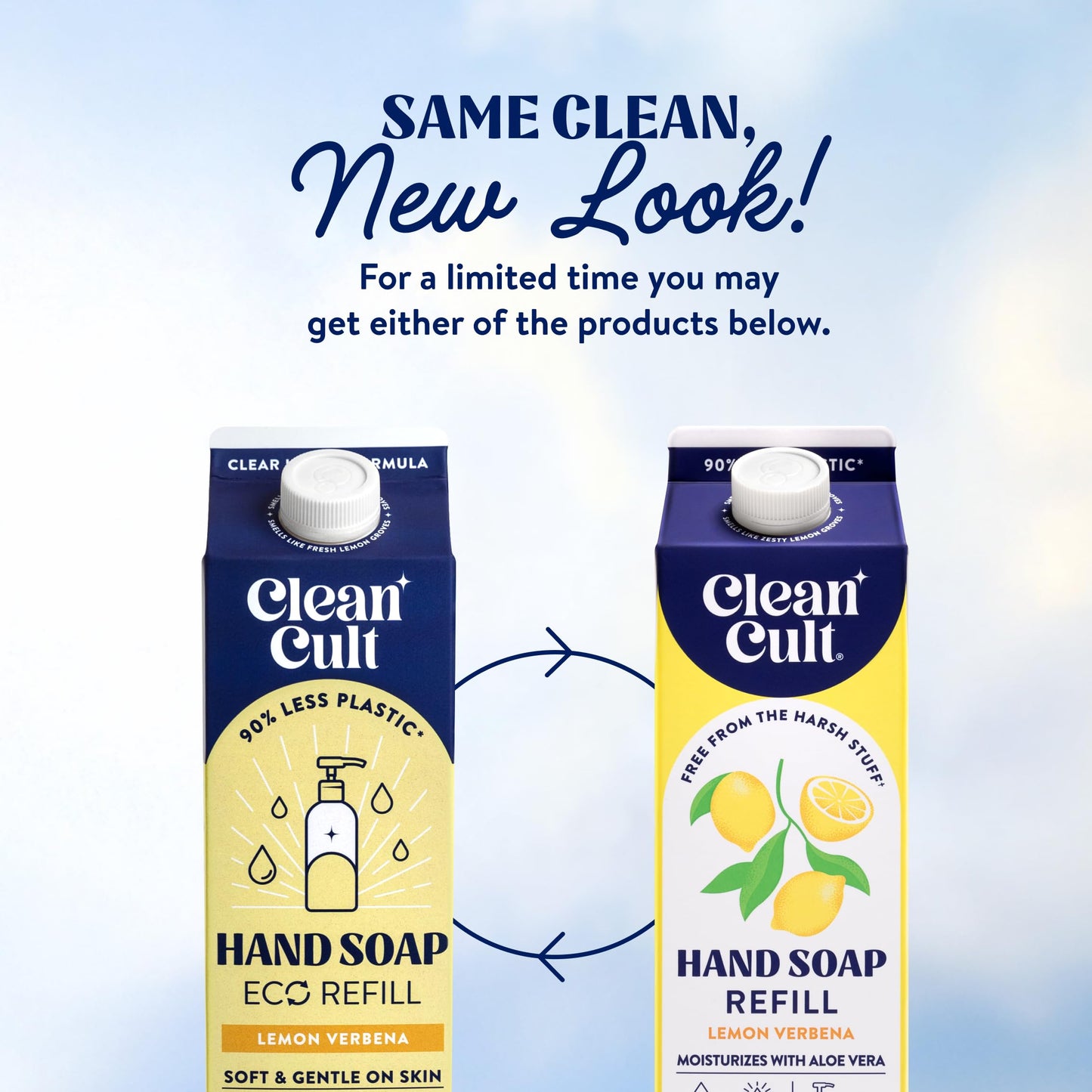 Cleancult Liquid Hand Soap Refill - Lemon Verbena - Moisturizes Dry & Sensitive Skin - Made with Aloe Vera & Essential Oils - Eco Friendly - Paper-Based Packaging - 32 oz/1 Pack