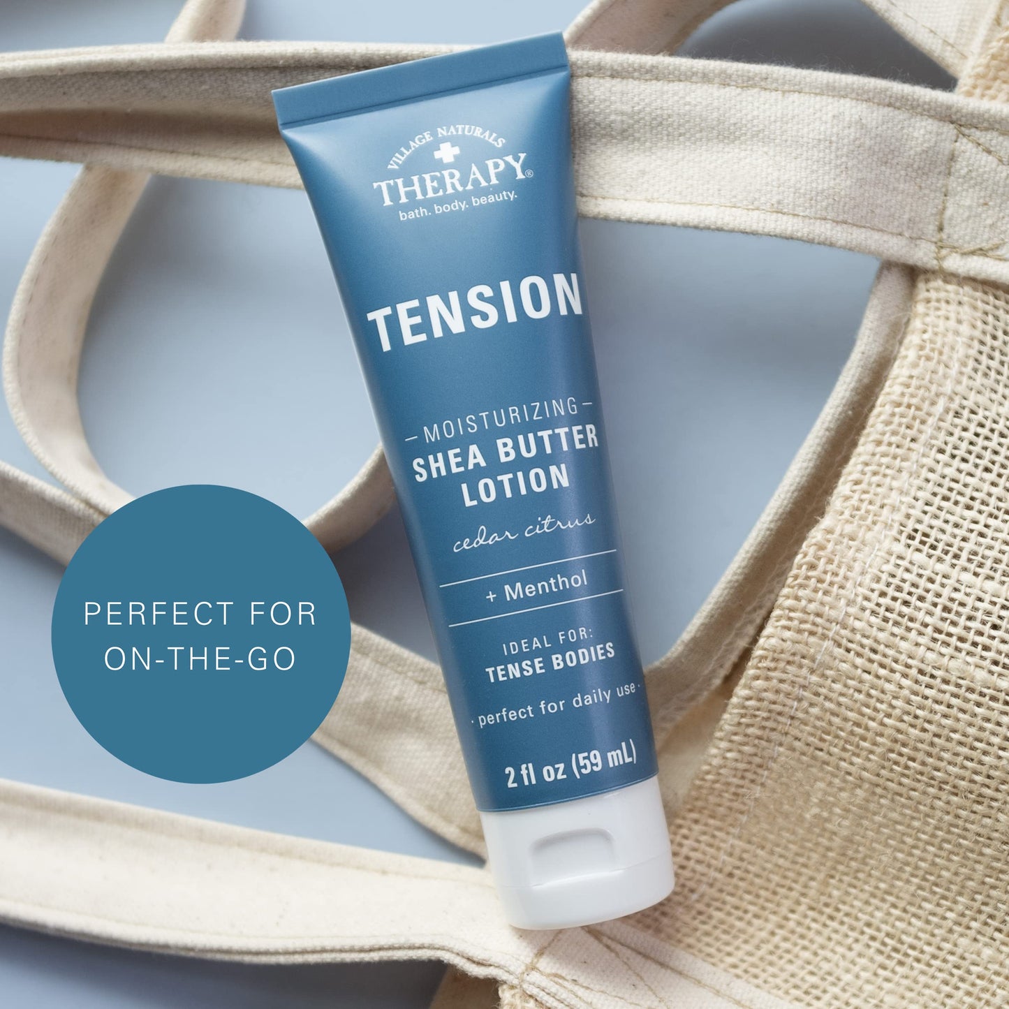 Village Naturals Therapy Tension Relief Shea Butter Lotion, Cedar Citrus Soothe, Daily Moisturizing Hand & Body Lotion with Aloe & Menthol, 2 oz Travel Size, 6-Pack