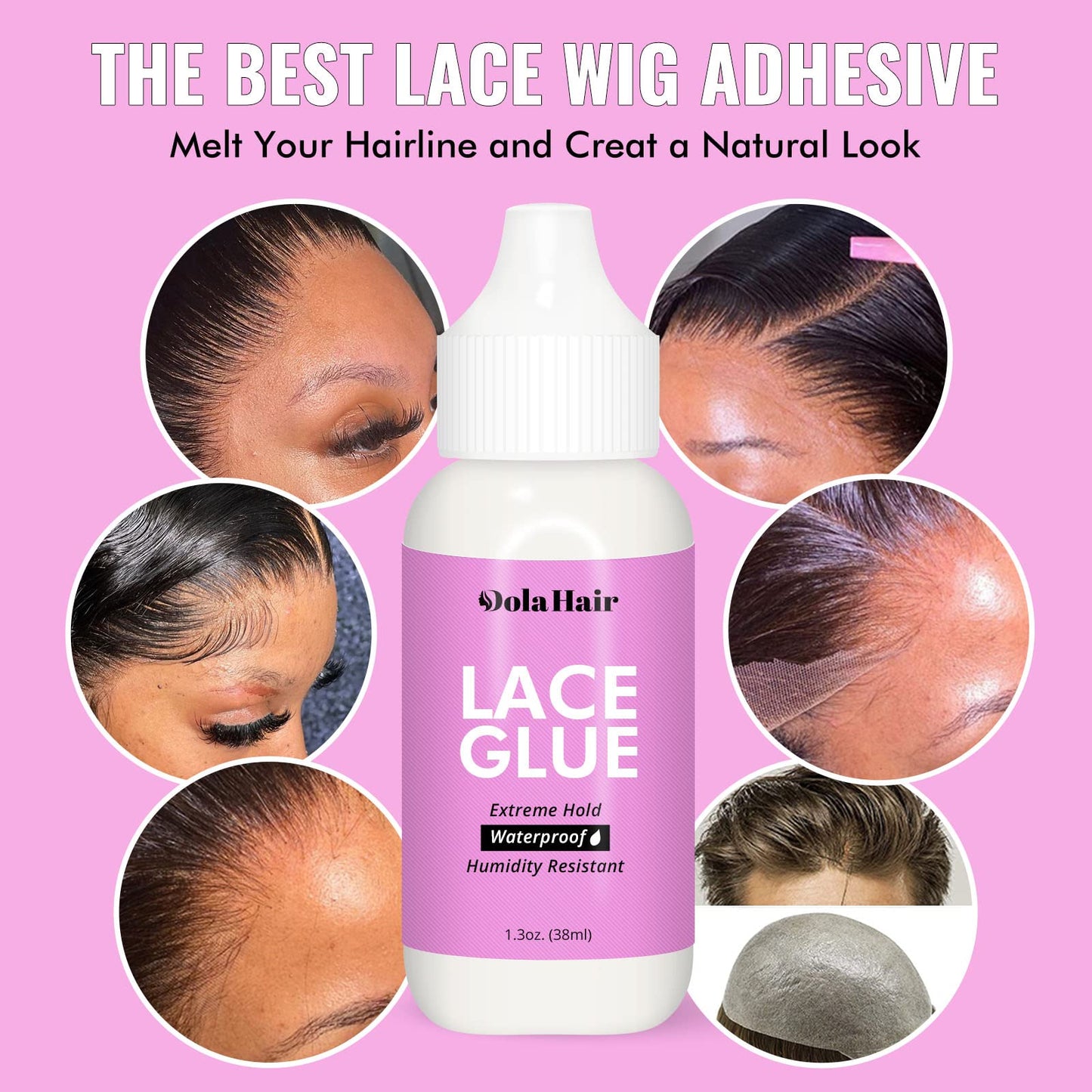Dolahair Lace Wig Glue Kit - Waterproof Lace Front Glue for Wigs & Hair Replacement