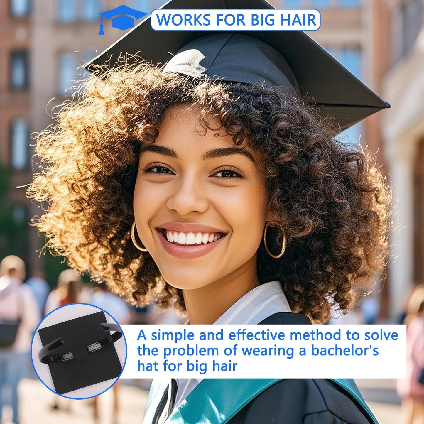 ZEYER Graduation Cap Headband, Comfortable Wear Ensuring Your Cap Stays Securely In Place Throughout Your Graduation Ceremony Caps and Keeps Hairstyle Hat Accessories for Graduates, Students 1 Pack