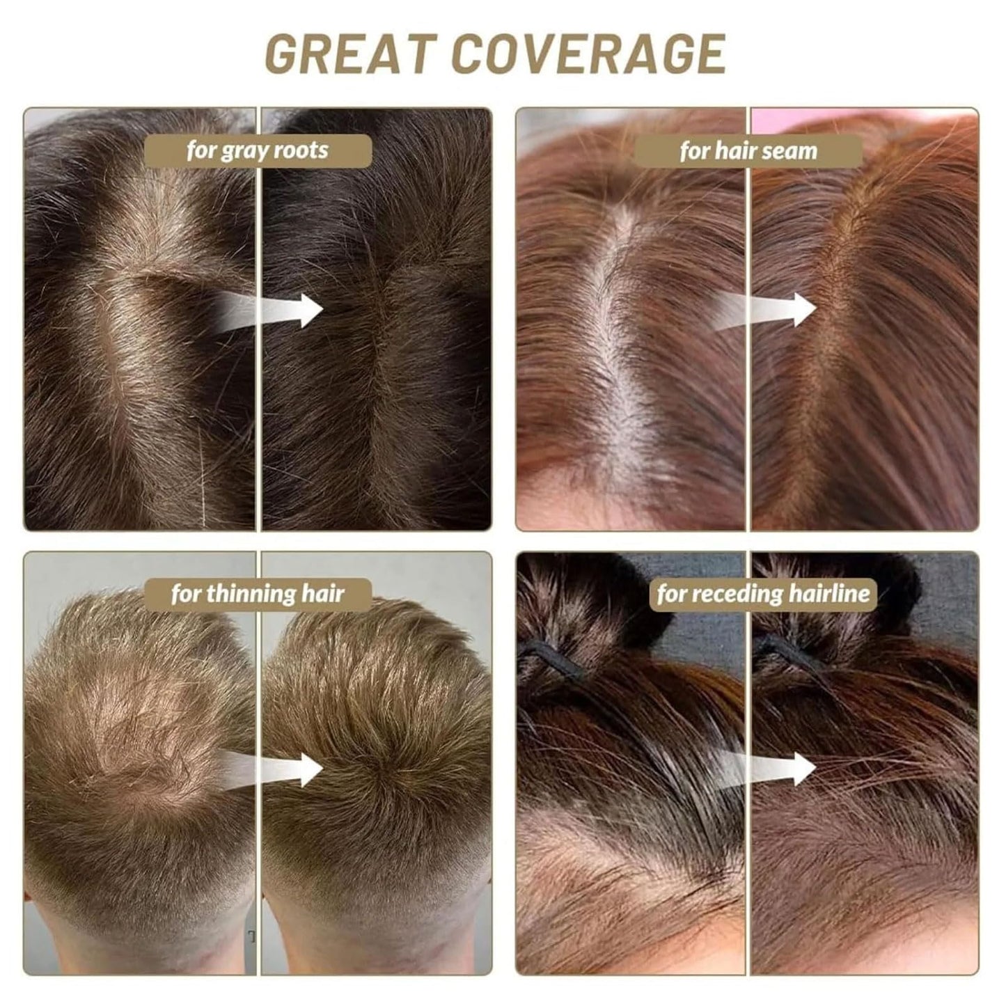 Owlfade - Precision Hairline Powder, Jolly Owls Hairline Shadow Powder, Owl Fade Natural hair Root Touch Up powder, Long-Lasting & Waterproof for Women Men (2PC-Dark Brown, 1)