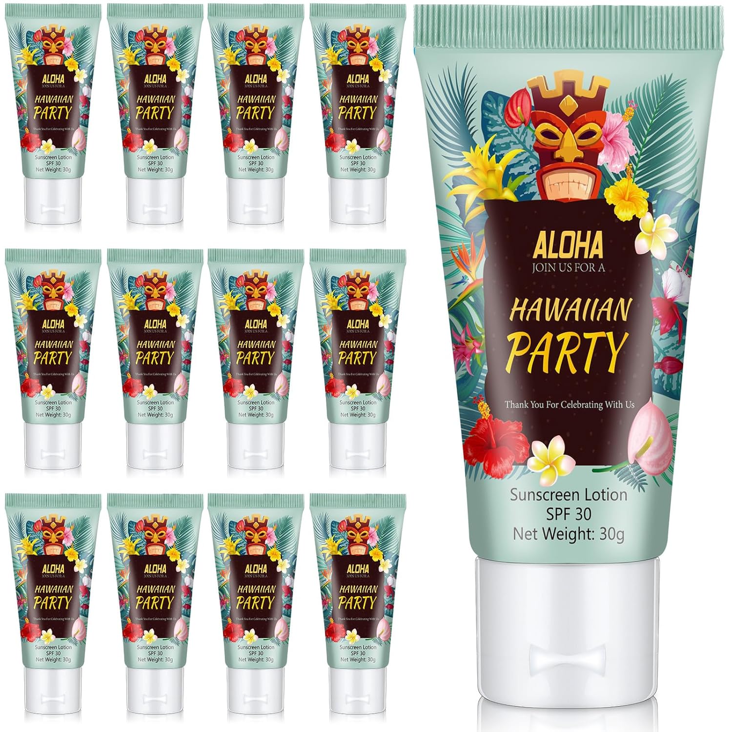 12-Pack SPF 30 Mini Sunscreen Lotion - Travel Size, Water Resistant, Perfect for Wedding Favors & Summer Gifts