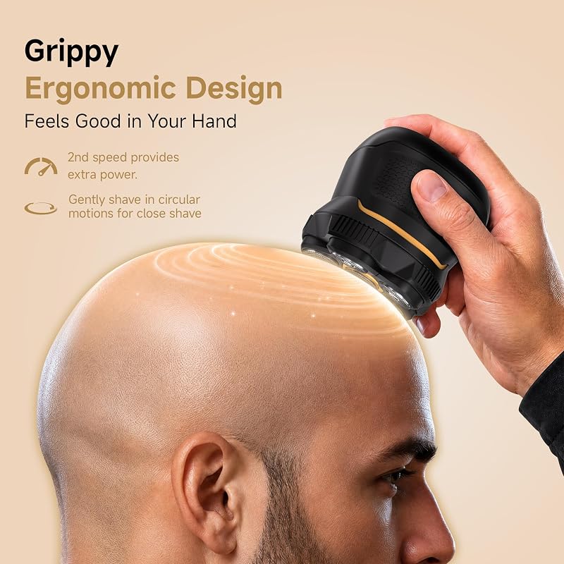 Beard & Head Shaver 6D Magnetic Cordless for Bald Men - Black Variation