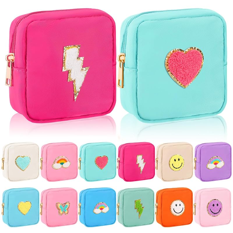 Umigy Mini 12-Piece Nylon Makeup Bags Set - 5 Inch Small Cosmetic Pouches