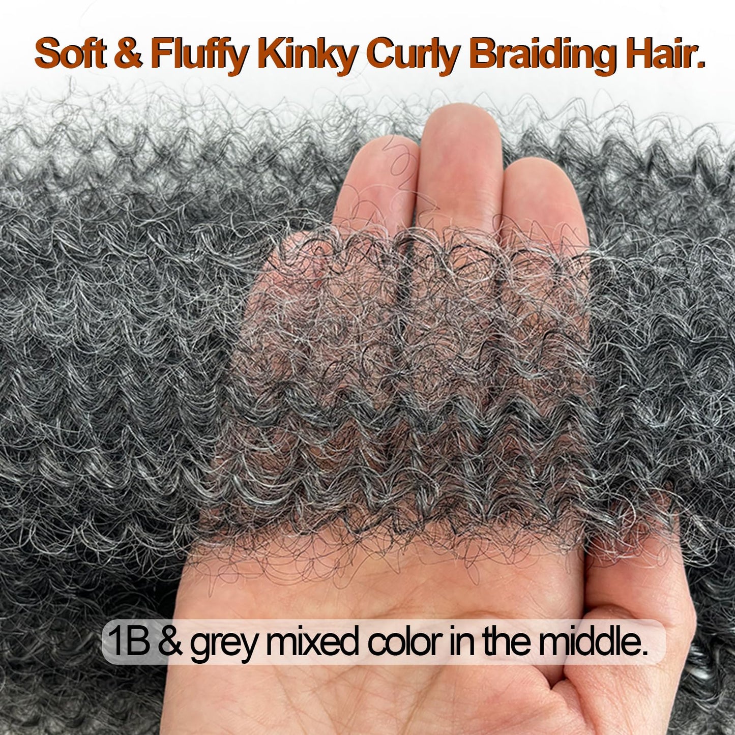 Grey Springy Afro Twist Hair 8 Packs Cuban Twist Hair 16 Inch Marley Twist Braiding Hair Soft Wrapping Hair for Soft Locs Gray Pre Fluffed Spring Afro Kinky Twist Braiding Hair Extension…