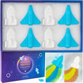 8x 3 oz ORIGLAM Rocket & Shuttle Bath Bombs for Kids – Space Plane Rainbow Fizz, Individually Wrapped