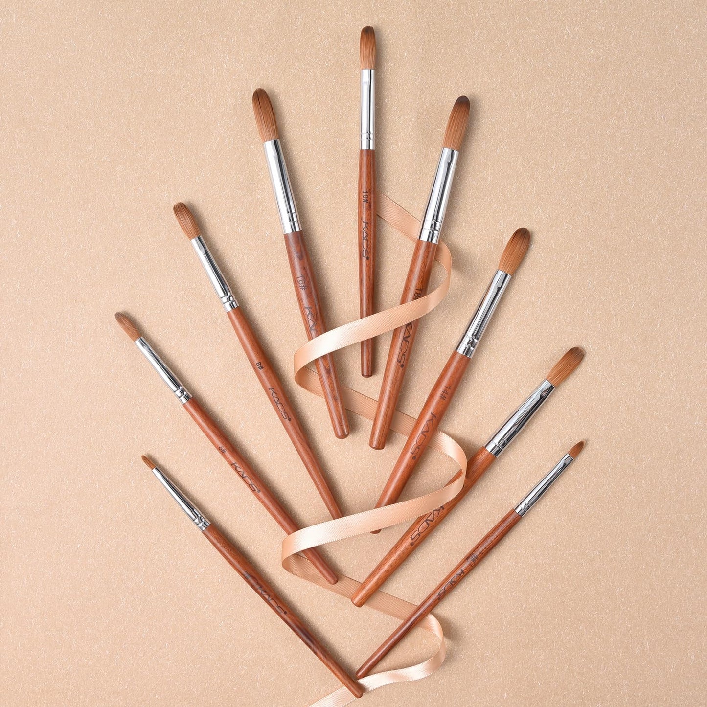 Rolabling Nail Brush Kolinsky Sable Acrylic Nail Art Brush Professional Red Wooden Nail Brush (18#)