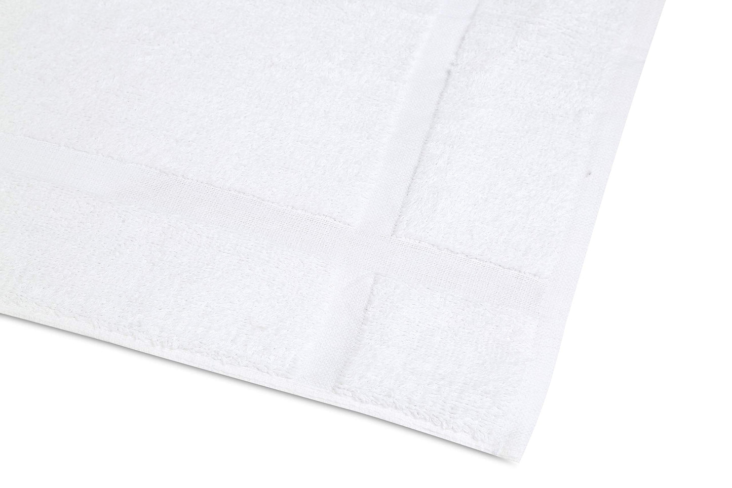 GOLD TEXTILES 12 Pack New Cotton Blend Economy White Hotel Bath Mat Towel (18x25 Inches) Light Weight Quick Drying & Machine Washable - Hotel Supplies Shower Bath Mat Towel