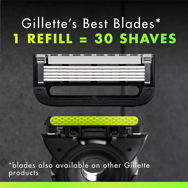 GilletteLabs Razor Refills for Men - 6 Refills + 7oz Rapid Foaming Shave Gel (Variation: 6 Count)