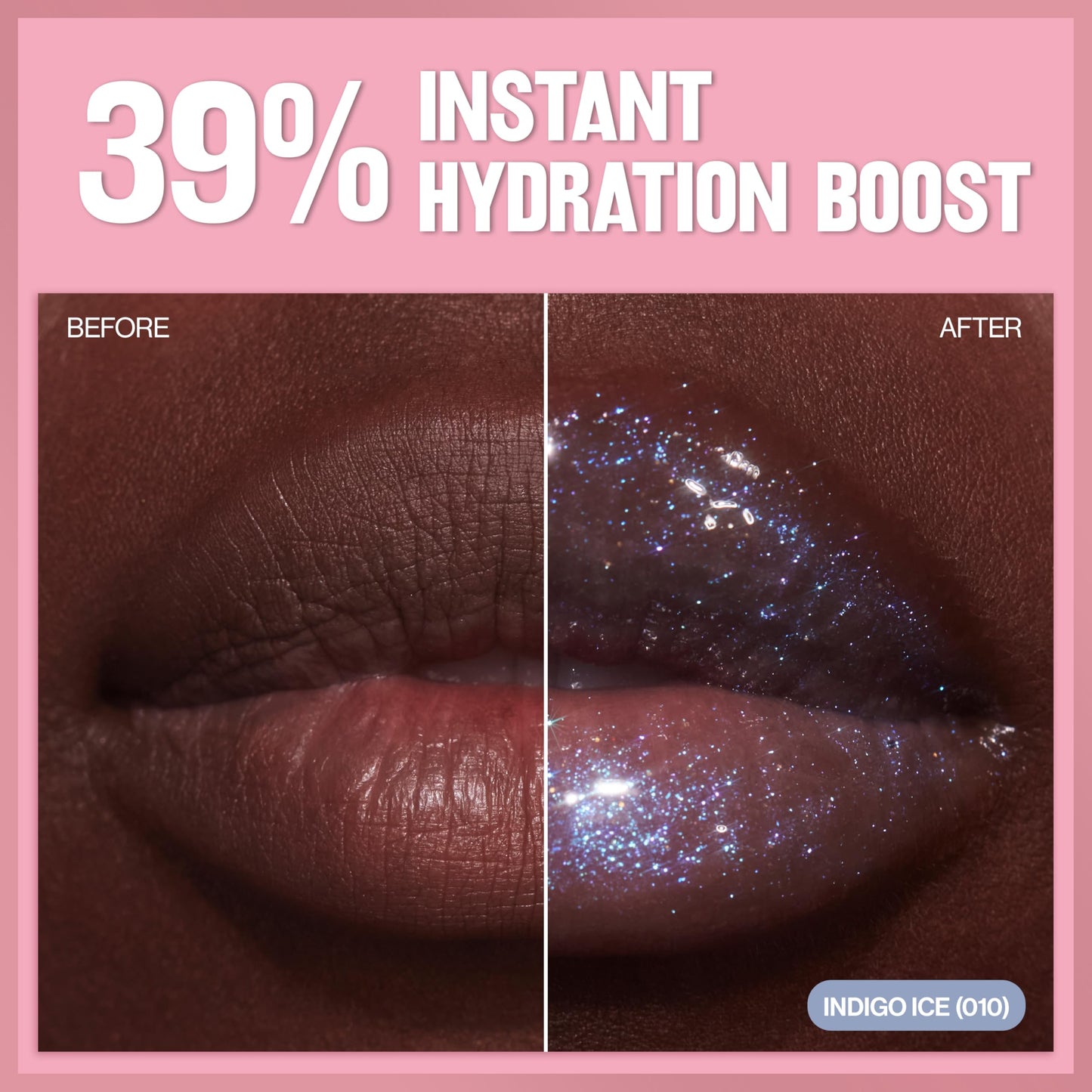 Revlon Super Lustrous Glimmer Gloss, Non-Sticky Lip Gloss, High-Shine Finish, Plant-Based Glitter, 002 Pink Prisma, 0.13 fl oz