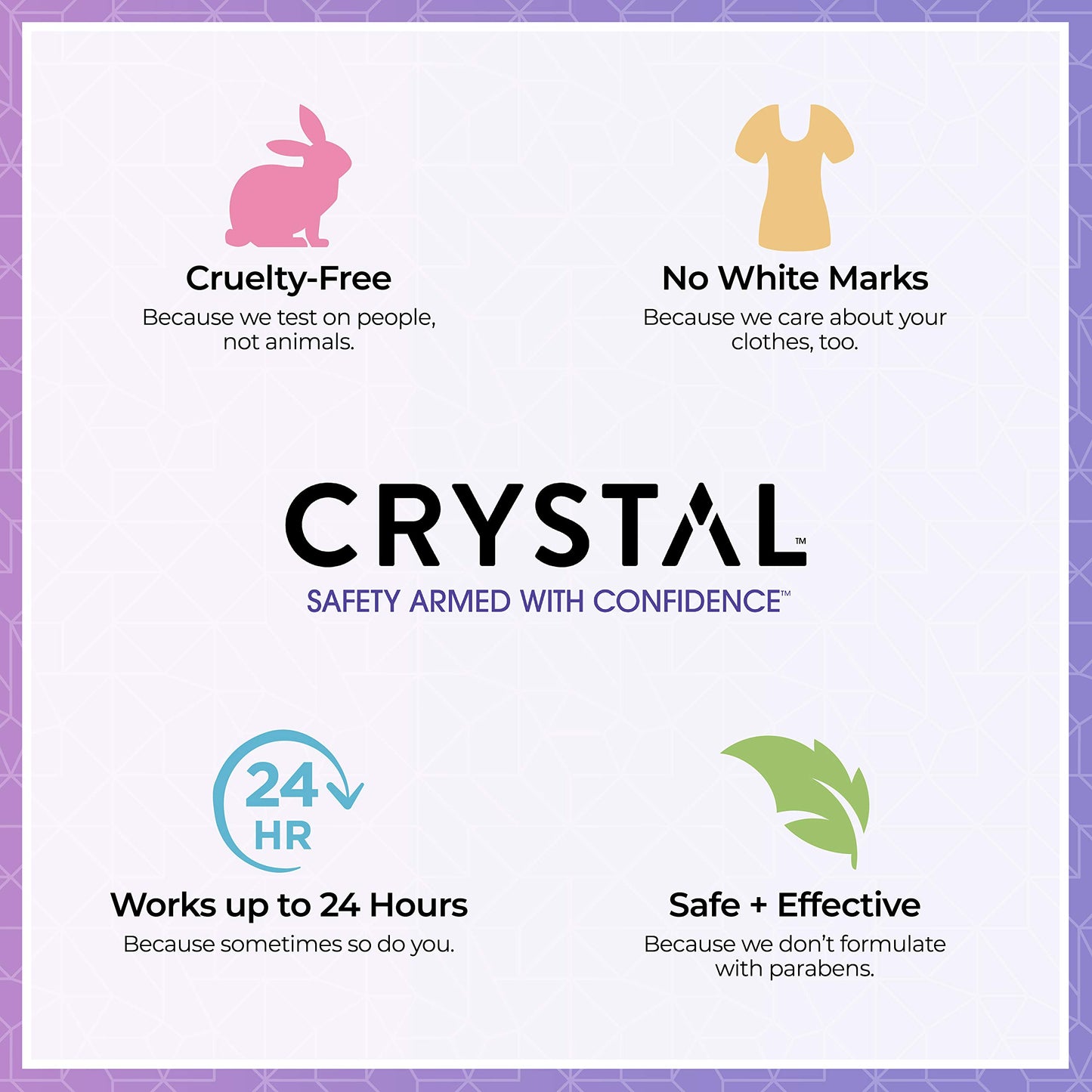 CRYSTAL Deodorant Aluminum Free Mineral Deodorant Roll-On for Women & Men, Lavender & White Tea - Paraben Free - Certified Cruelty Free & Vegan Deodorant - Prevents Odor Up to 24 Hours ,2.25 Fl Oz (Pack of 3),21661-3