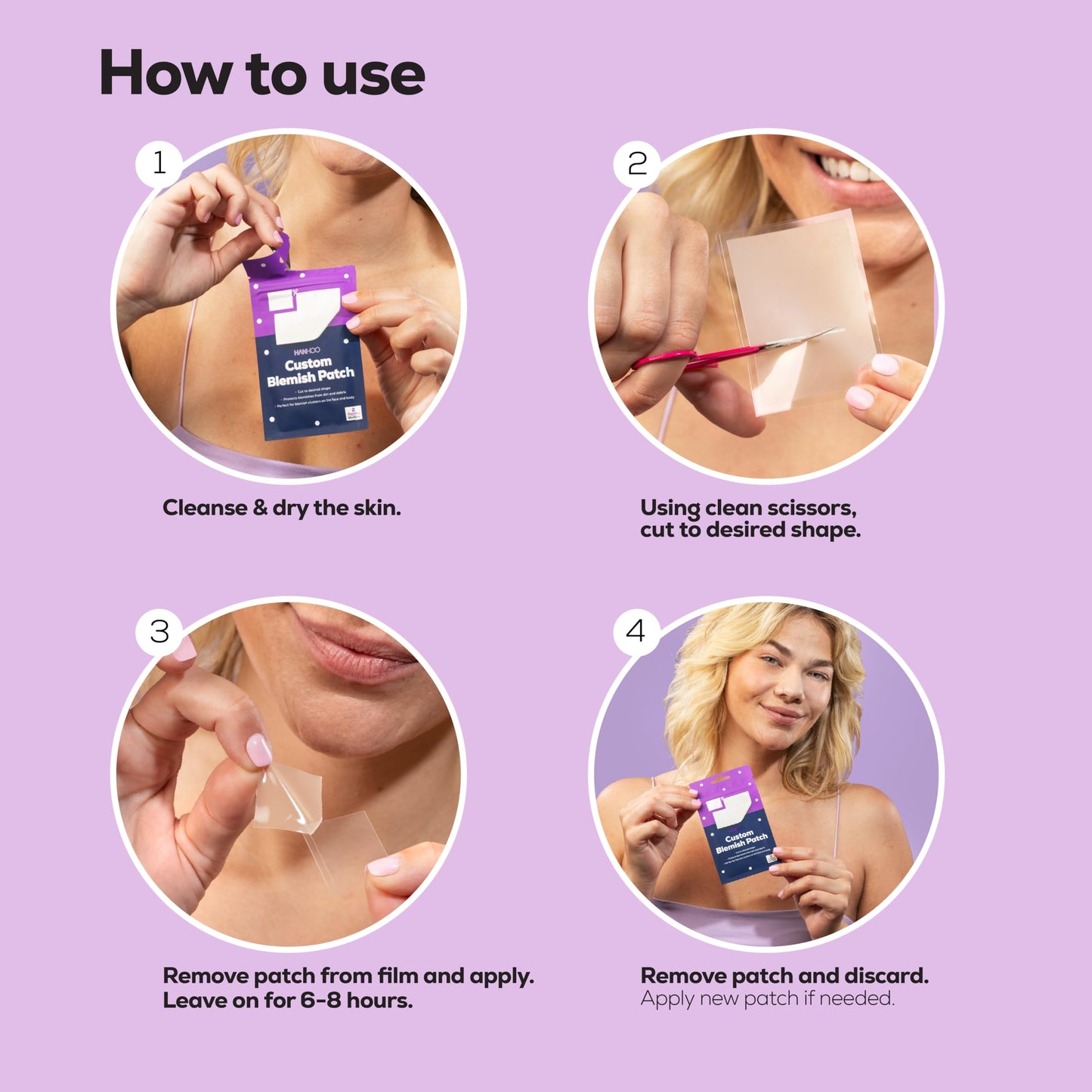 Hanhoo Face & Body Blemish Patch, 6 Patch Sheets, Customizable XL Pimple Patch, Covers Clustered Pimples, For Face and Body Acne, Large Hydrocolloid Patches, Gentle Blemish Care, Korean Skincare