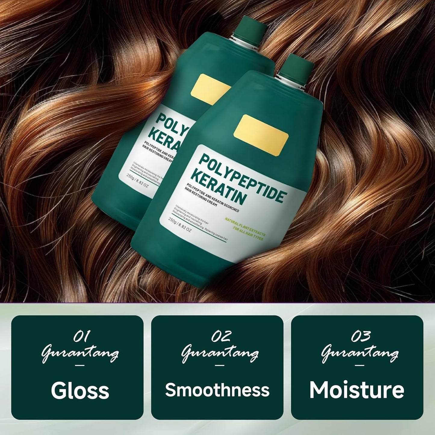 Peptide Keratin Hair Conditioner, Hair Nourishing Mask,Deep Conditioning Hair Mask,Hair Treatment for Lasting Shine and Smoothness for Dry Damaged Hair (2 Pcs)