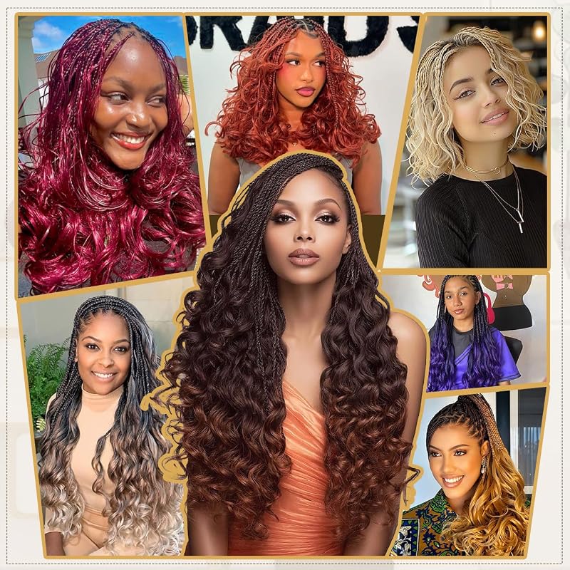 Pink 18 Inch French Curl Braiding Hair - 8 Packs (Variation: Pink+18 Inch)