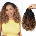 Goddess Box Braids Crochet Hair 10 inch - Boho DIY Pre-Looped 8 Packs #1B-33-30+10in