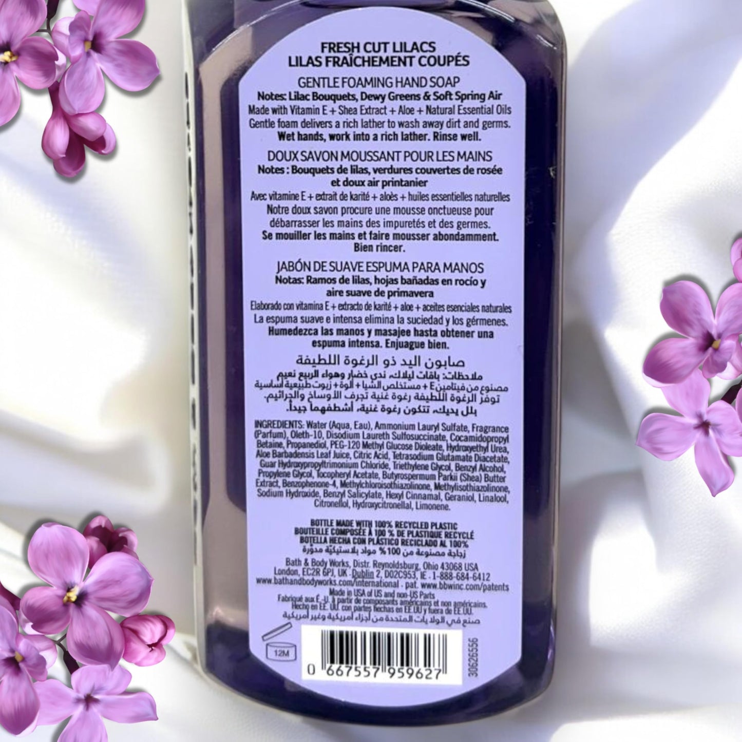 Fresh Cut Lilacs Gentle Foaming Hand Soap 8.75 Ounce Full Size Pump Bottle Wash