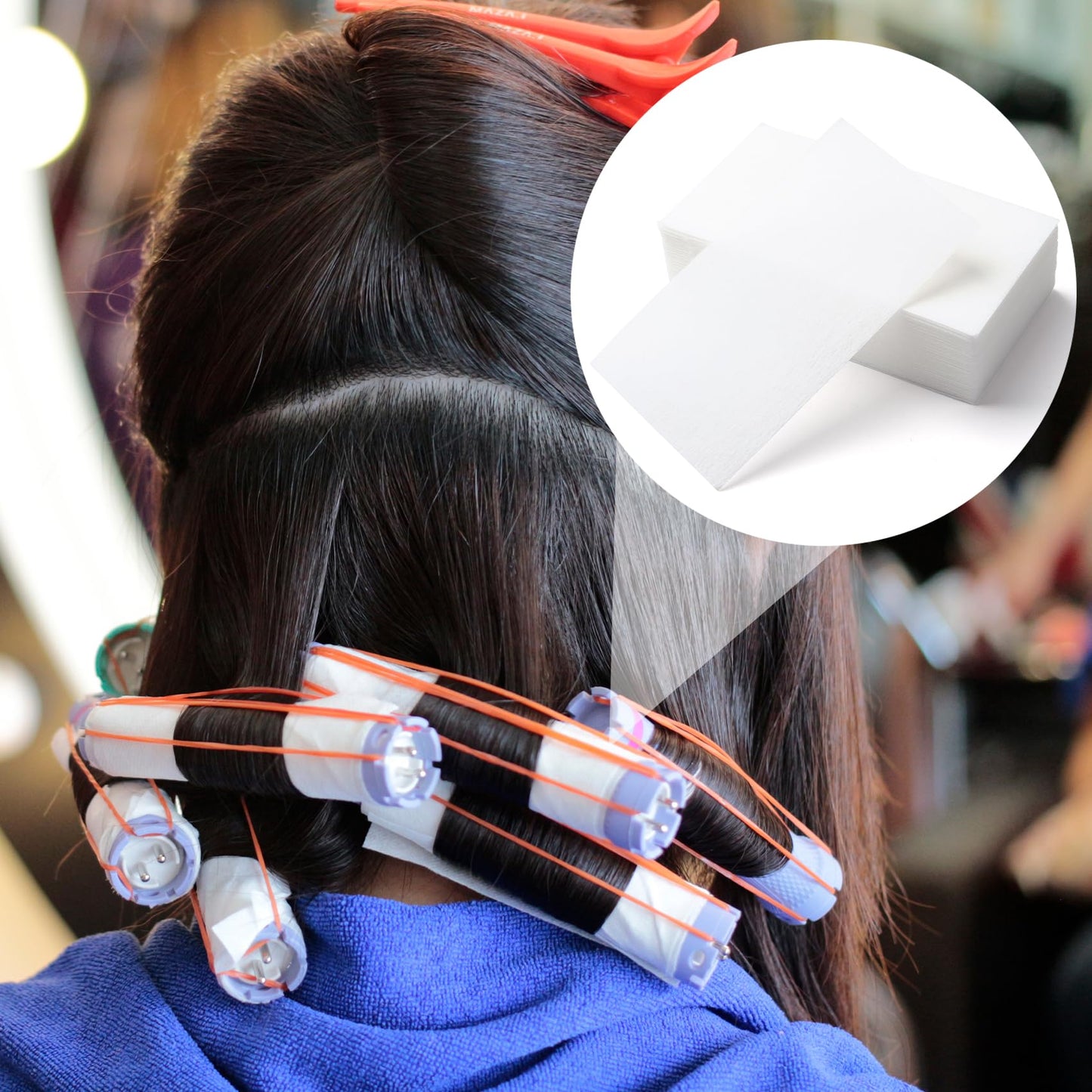 HINZIC 100pcs End Papers for Hair Perm, Disposable Hair Perm Papers with High Temperature Resistance, Salon Home Hair Styling Accessories for Cold and Hot Perm