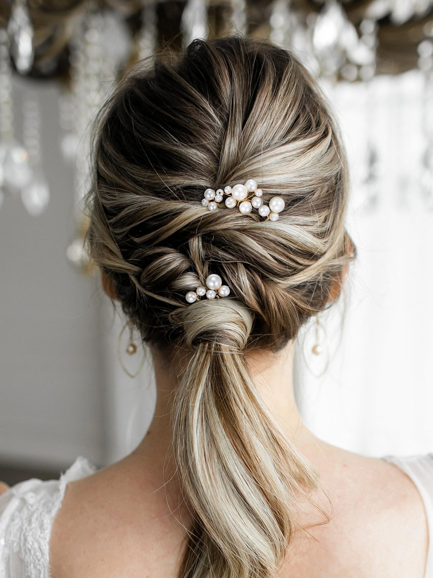 SWEETV 9 Pieces Bride Hair Accessories Pearl Wedding Hair Pins Leaf Bridal Hair Piece Vintage Hair Headpiece Leaf Hair Clips Jewelry for Women Bridesmaids Brides Flower Girls