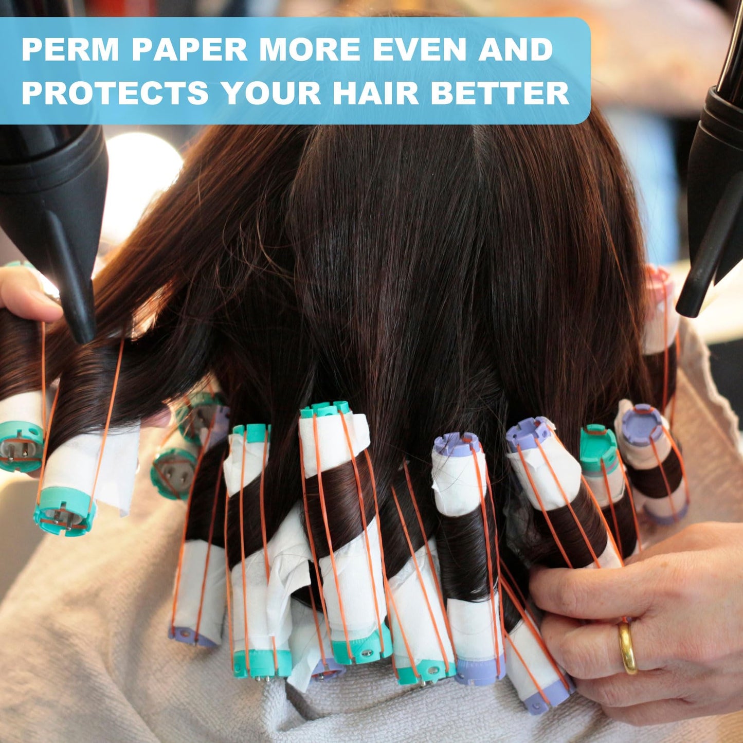 Pndeyo 140pcs End Papers for Hair Perm, Disposable Thin Salon Hair Perm Papers, High Temperature Resistance Curling Tissue Styling Accessories for Cold and Hot Perms- White