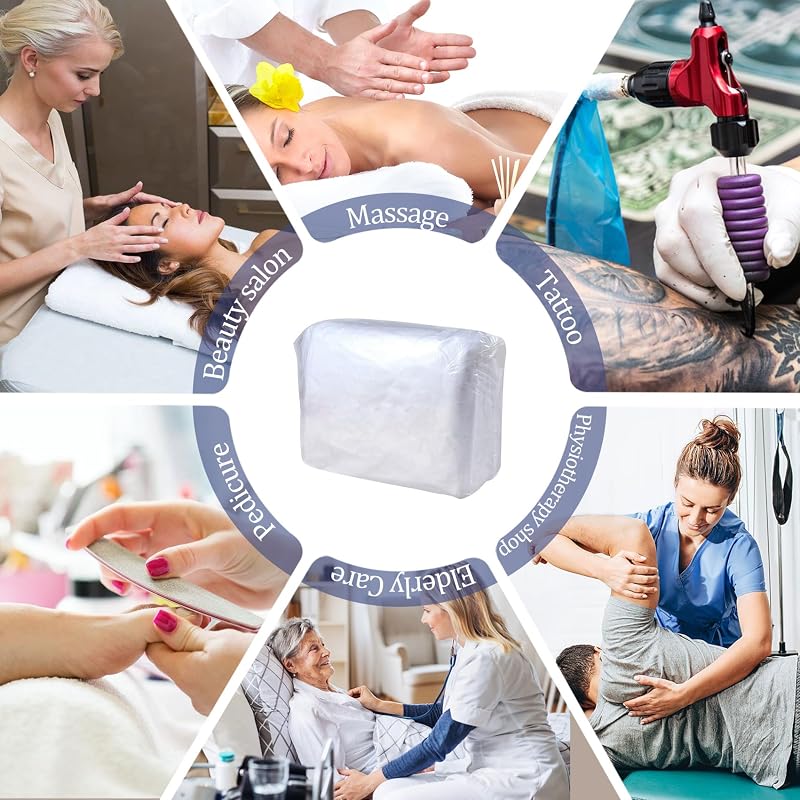 100PC Disposable Fitted Massage Table Sheets - Heavy Duty Elastic Bed Cover, 36 x 85 Inch, White