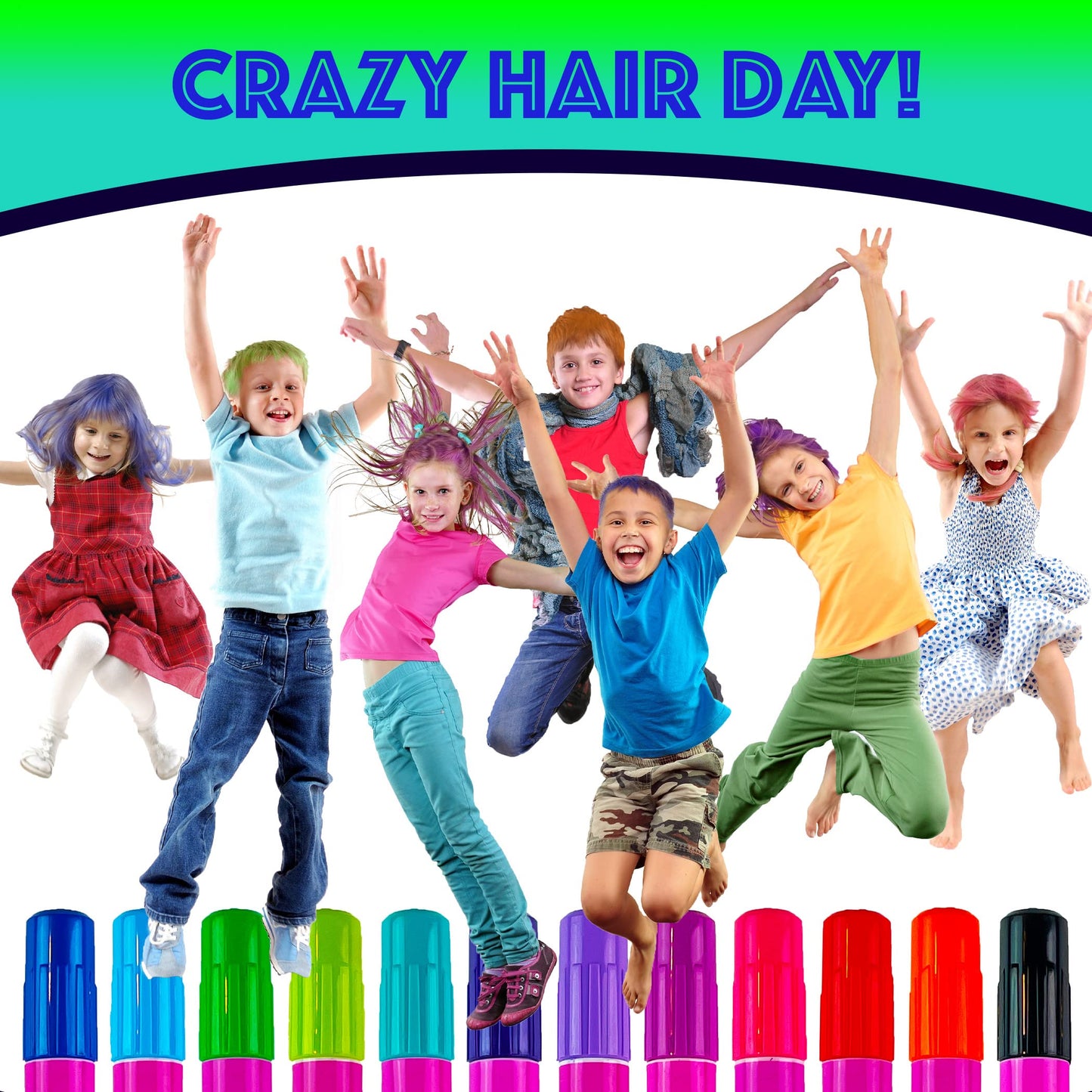 EPIC Hair Chalk for Girls & Boys - 12 Large Pens - Dust Free Wax Hair Crayons - Temporary Hair Color for Kids - Washable - Non Toxic - Easter Basket Stuffer Gift Idea