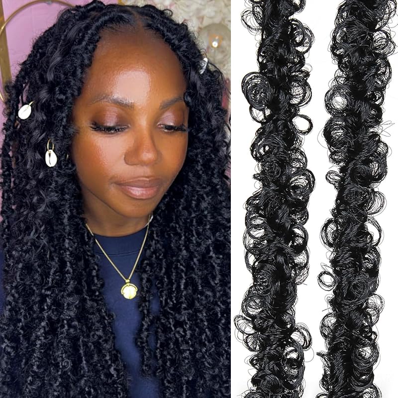 24 Inch Distressed Butterfly Locs Crochet Hair - 8 Pack, 1B + Variation: 1B+24 Inch (Pack of 8)