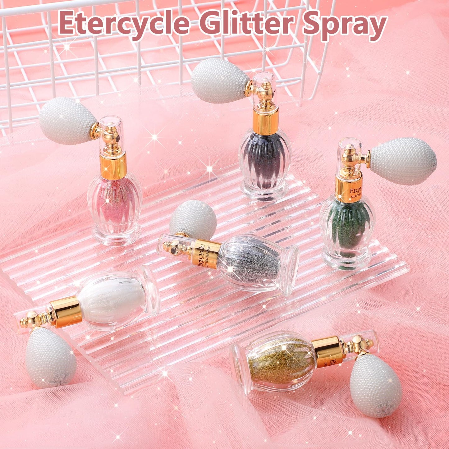 Etercycle Glitter Body Spray, Black Face Glitter for Women, Long-Lasting and Quick-Drying Shimmering Powder Extra Fine Glitter for Highlighter Makeup Festival Party Concert Rave Accessories