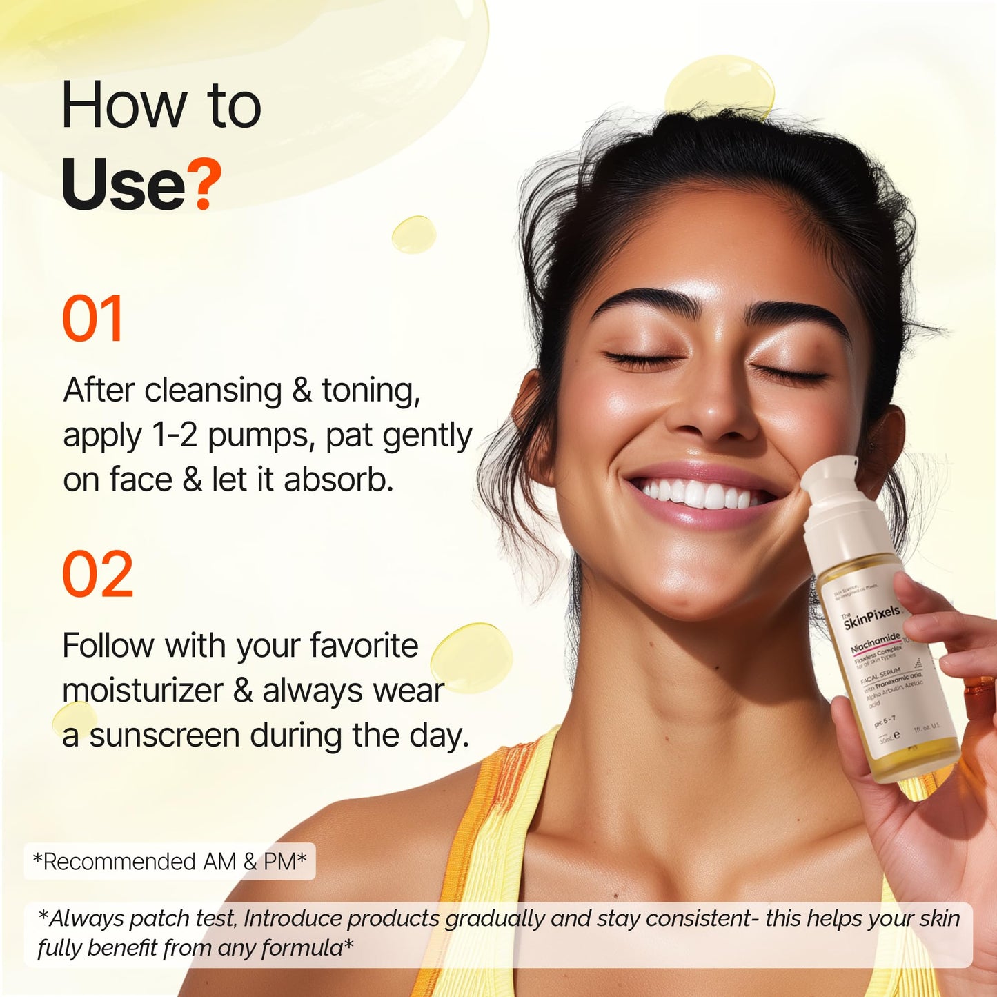 The SkinPixels 10% Niacinamide Brightening & Glow Face Serum – Reduces Dark Spots, Acne, Fine Lines & Wrinkles, Pore Minimizer, Anti-Aging with Tranexamic Acid, Alpha Arbutin & Hyaluronic Acid, 30ml