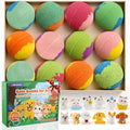 Bath Bombs for Kids with Toys Inside - 12 Pack Cat & Dog Gift Set