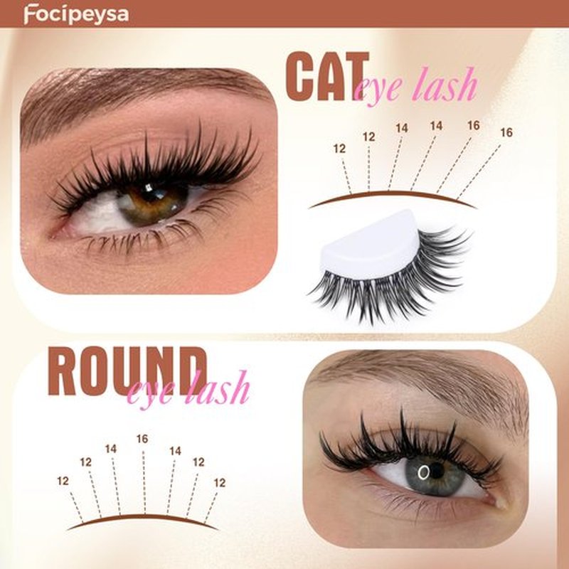 Focipeysa Manga Eyelashes Clusters Wispy Eyelashes Extensions 12-16mm Natural Manga Eyelash Clusters Salon Effect Pestañas Postizas Naturales Spiky Individual Lash Extensions at Home