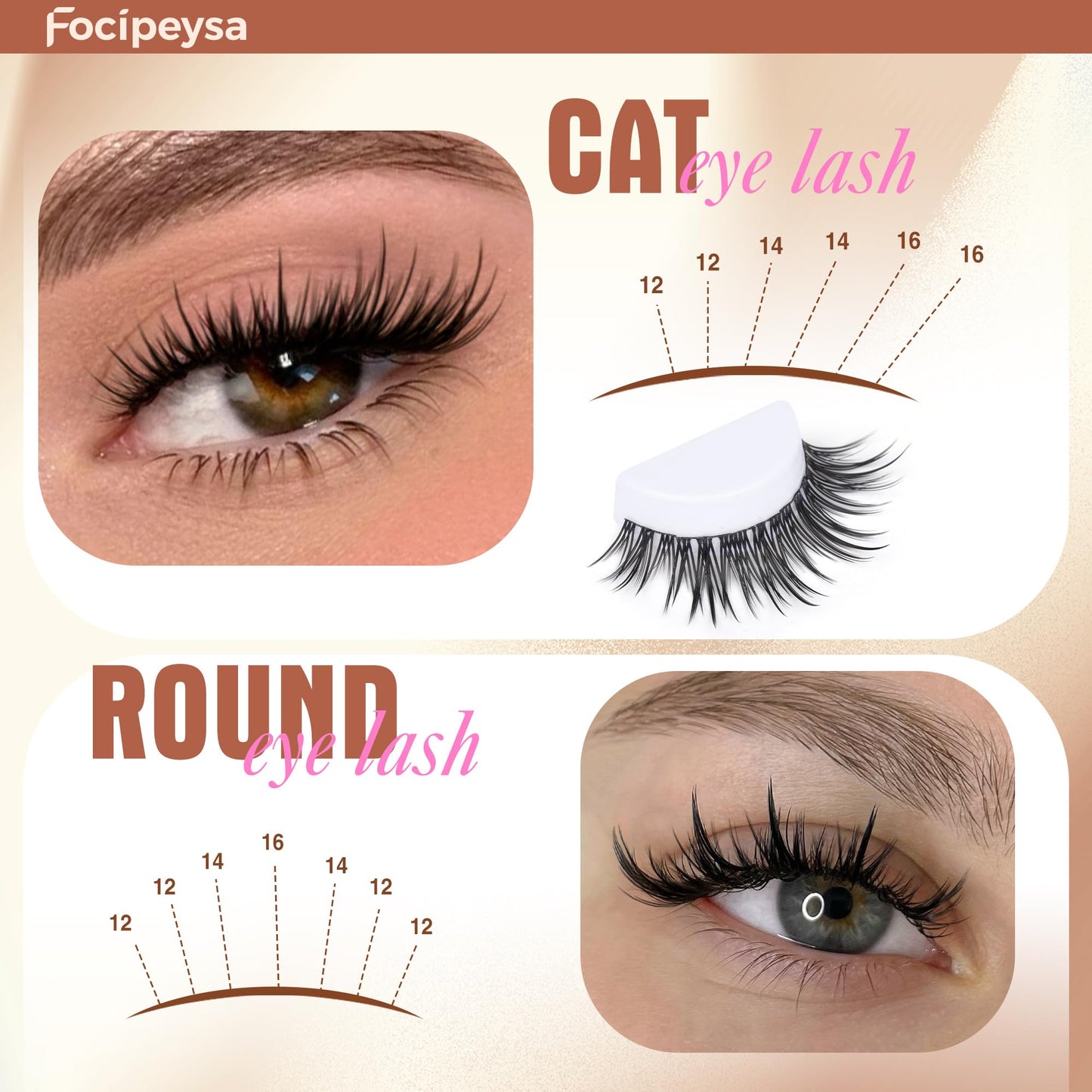Focipeysa Manga Eyelashes Clusters Wispy Eyelashes Extensions 12-16mm Natural Manga Eyelash Clusters Salon Effect Pestañas Postizas Naturales Spiky Individual Lash Extensions at Home