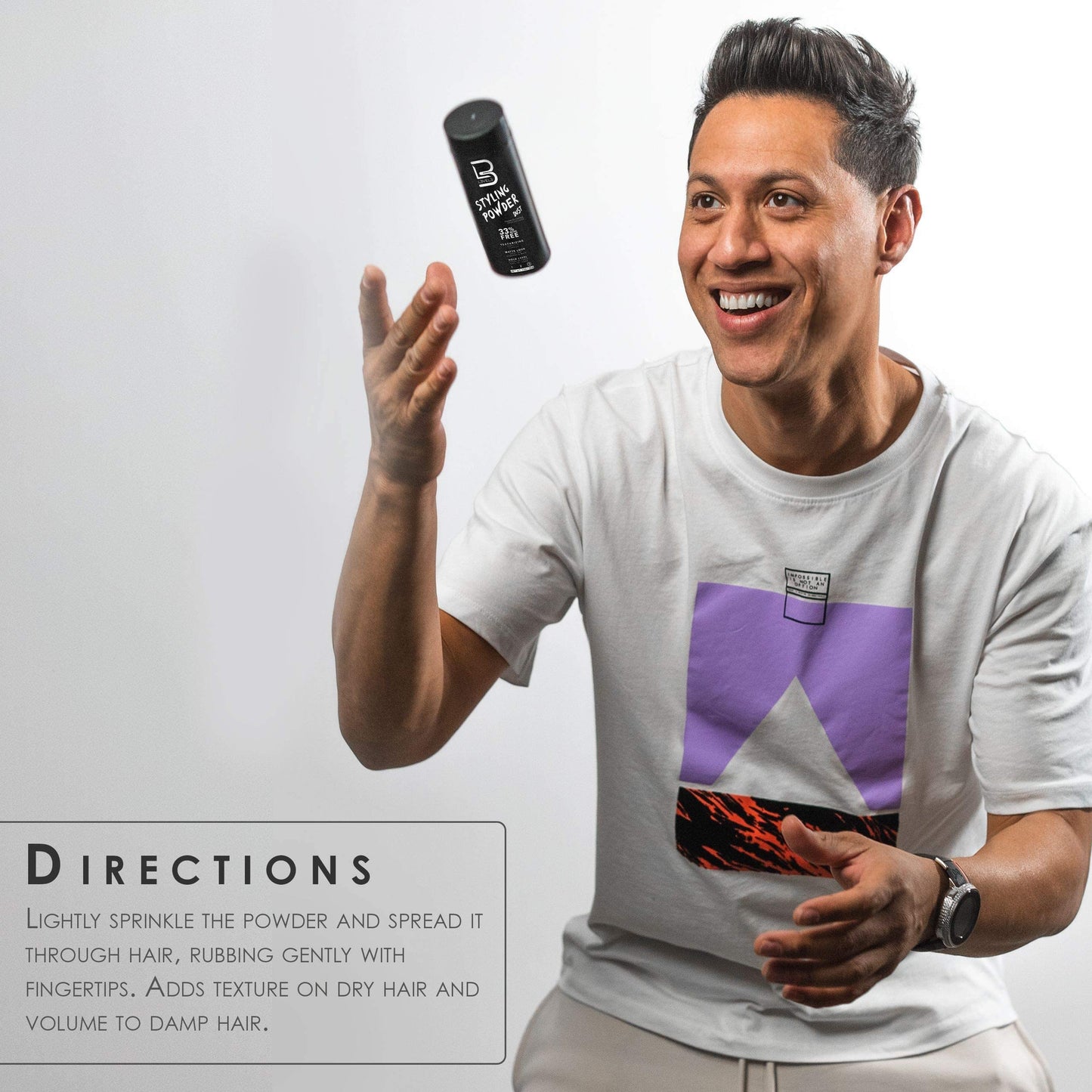 L3 Hair Gel with Sample Powder - Super Strong Hold - Flake Free - Long Lasting Shine - For Men and Women