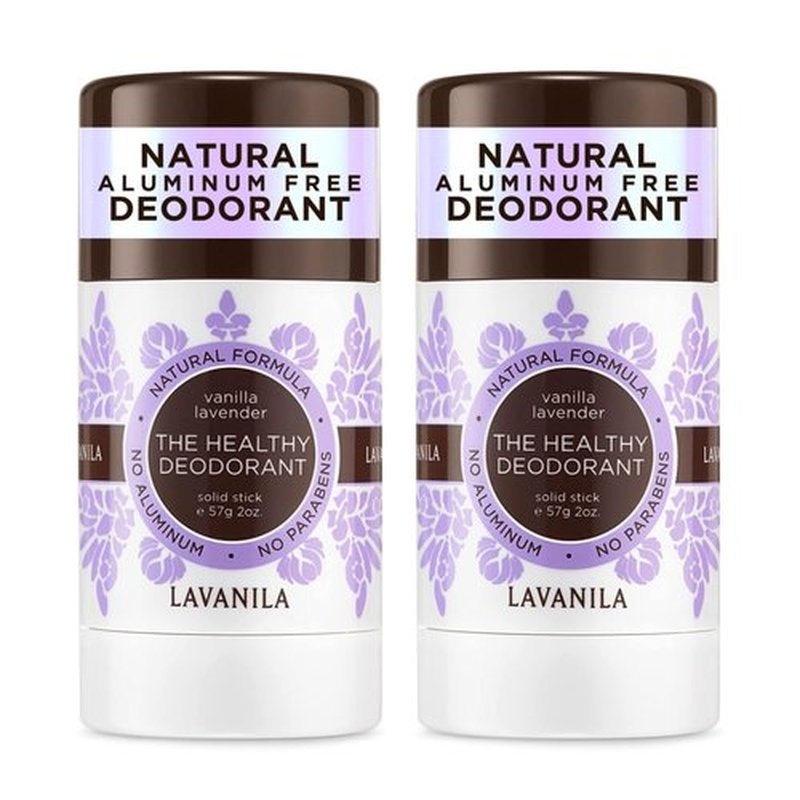 Lavanila Vanilla Lavender Aluminum Free Deodorant 2-Pack - The Healthy Deodorant for Men and Women, Solid Stick (2 Ounce Each), Vegan