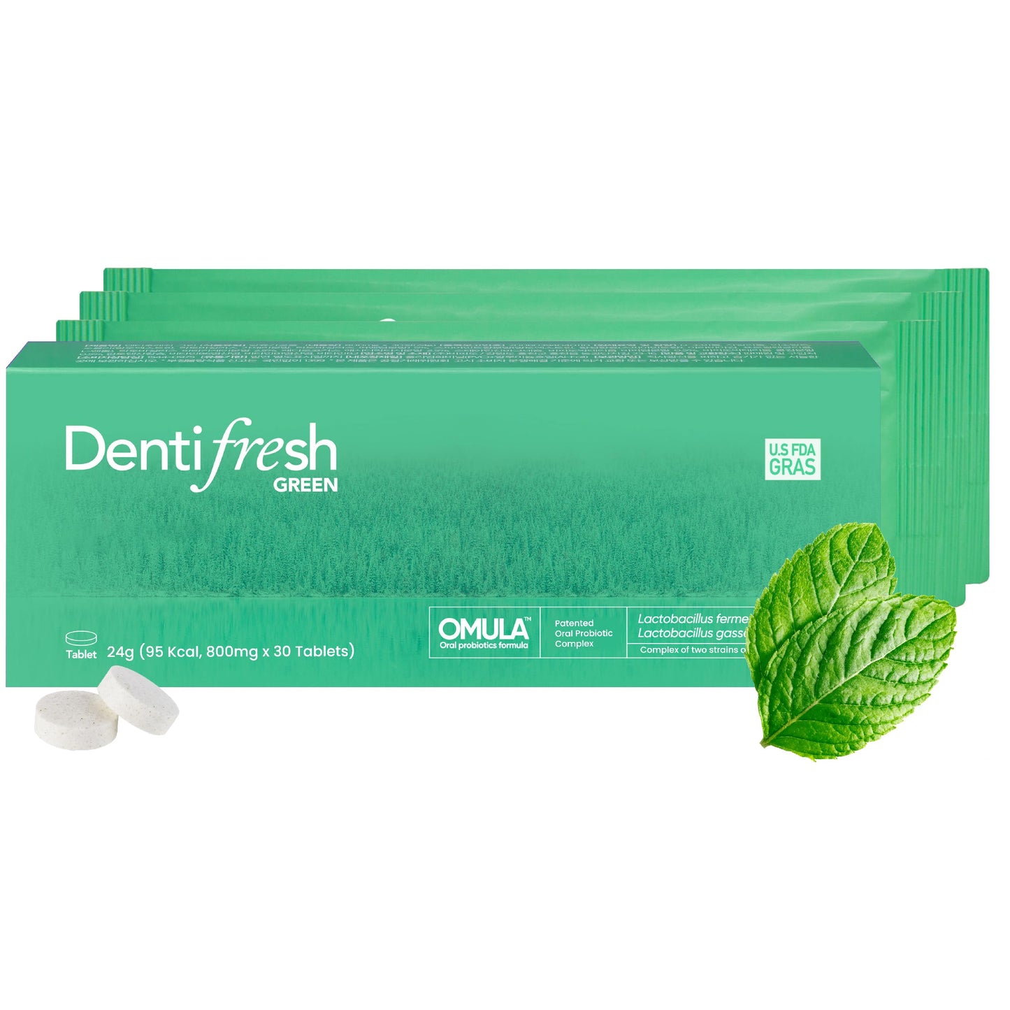 K-Nutra Dentifresh Xylitol Tabs - Oral Probiotics to Combat Bad Breath, Dry Mouth & Support Fresh Breath, 4 Billion CFU, Sugar-Free, Mint Flavor, 30 Tablets