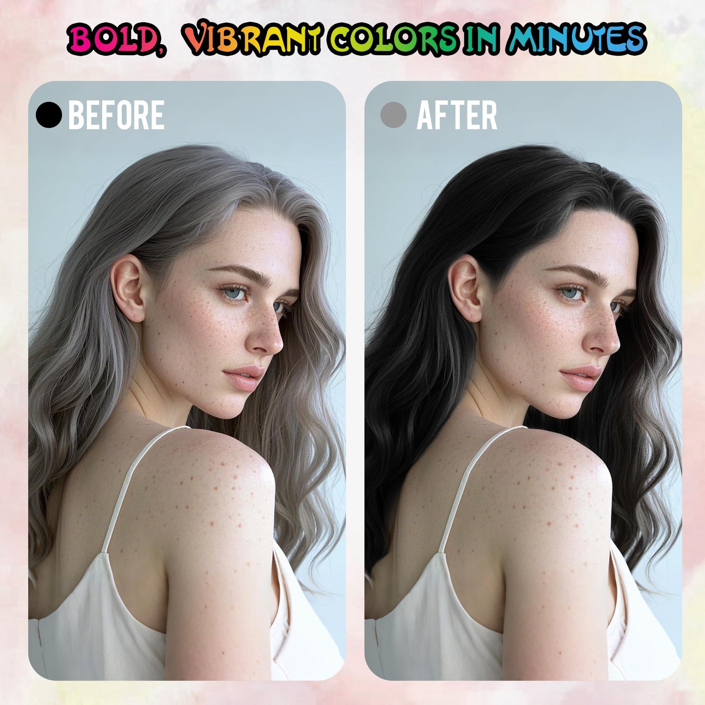 Black Temporary Hair Color Spray - Gentle Formula, Washable & Non-Sticky | Instant Hair Dye Alternative for Adults | Halloween, Costume, Party Makeup, 150ml