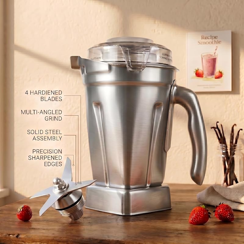 48oz Stainless Steel Blender Pitcher Replacement for Vitamix
