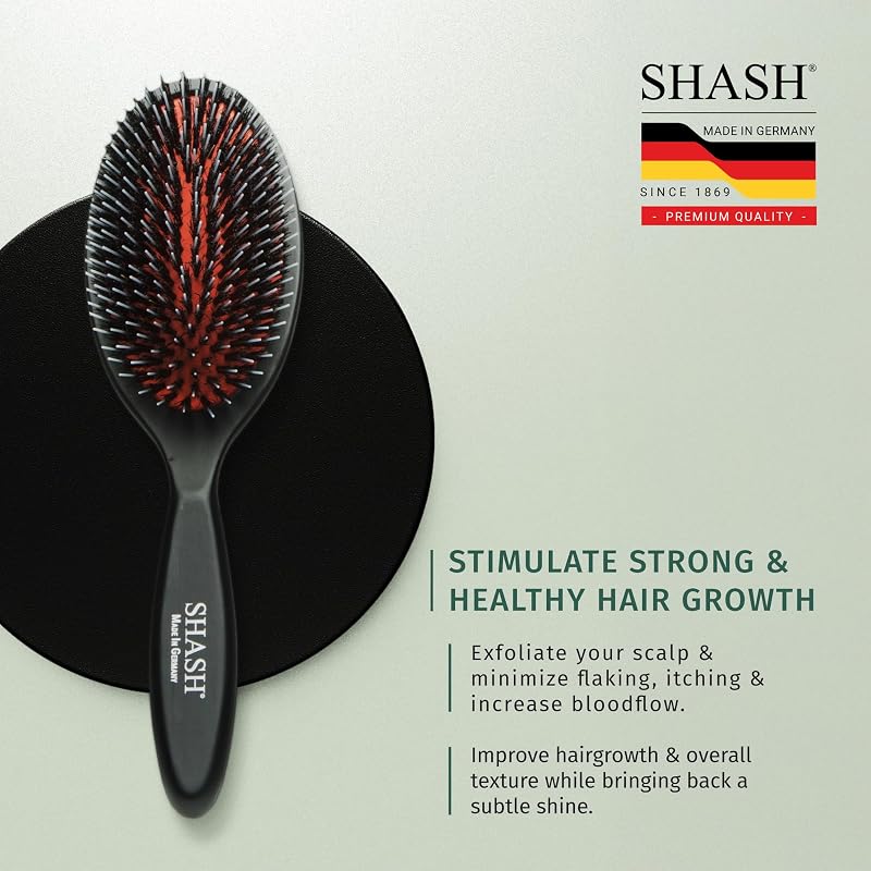 Shash Since 1869 Hand Made In Germany Nylon Hair Brush - Medium, Black Variation