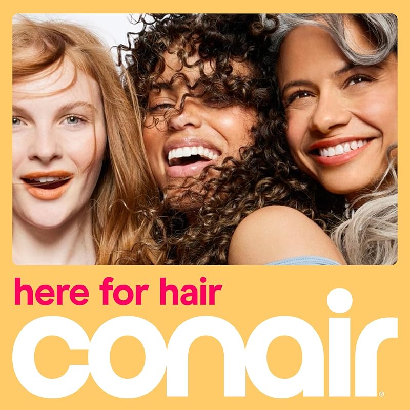 Conair Detangling Brush for Tight Curls & Long Hair - Mixed Bristles, Light Pink