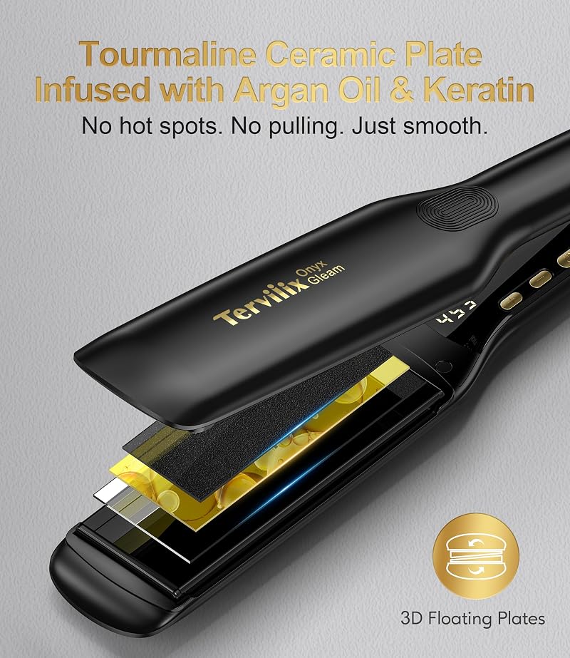 Terviiix 1.75in Flat Iron Hair Straightener for Thick Hair - 11 Heat Settings